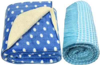 

Brandonn Printed  Swadding Baby Blanket(Polyester, royal blue, ferozi blue, Ferozi blue;royal blue