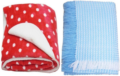 

Brandonn Printed  Swadding Baby Blanket(Polyester, red, blue, Blue;red