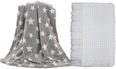

Brandonn Abstract  Swadding Baby Blanket(Polyester, grey, white