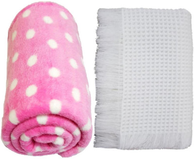 

Brandonn Printed  Swadding Baby Blanket(Polyester, pink, white