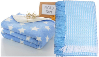 

Brandonn Printed  Swadding Baby Blanket(Polyester, blue