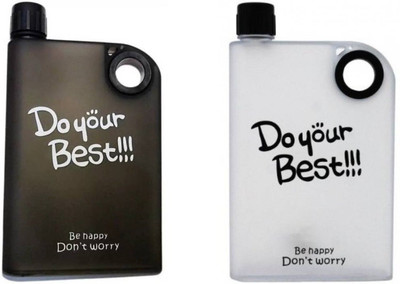 Bluebells India ™Portable Notebook Water Bottle Do your Best 420 ml Bottle(Pack of 2, Multicolor, Plastic)
