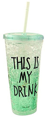 

Maison & Cuisine Attractive Acrylic Frosty Mason Jar Ice Cup with strew and lid 650 ml Sipper(Pack of 1, Green)
