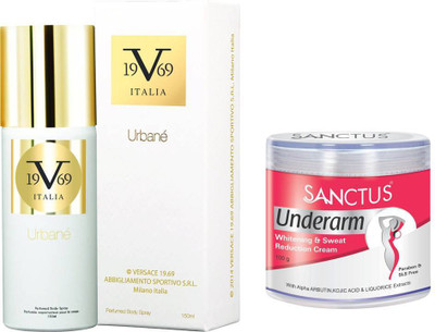 

Versace Italia 19V69 Urbane Perumed Body Spray & SANCTUS Underarm Whitening & Sweat Reduction Cream Combo (150ml + 100gm)(Set of 2)