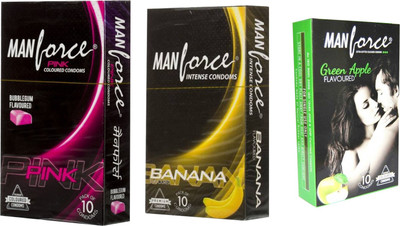 

Manforce Pink Banana Green Apple Combo Condom(Set of 3, 30S)