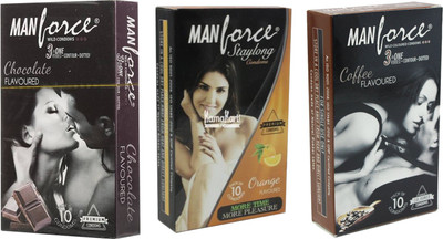 

Manforce Chocolate Orange Coffee Combo Condom(Set of 3, 30S)