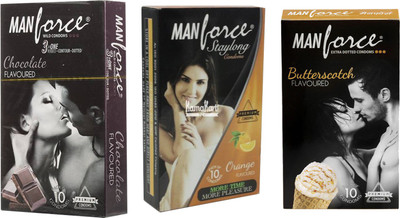 

Manforce Chocolate Orange Butterscotch Combo Condom(Set of 3, 30S)