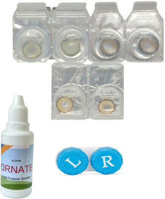 

ORNATE 3 Pair ( Green, Grey, Hazel ) Zero Power Monthly Contact Lens Monthly Contact Lens(0, Multicolor, Pack of 3)