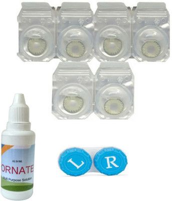 

ORNATE 3 Pair ( Green ) Zero Power Monthly Contact Lens Monthly Contact Lens(0, Multicolor, Pack of 3)