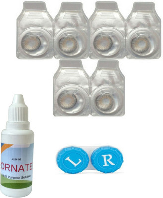 

ORNATE 3 Pair ( Grey ) Zero Power Monthly Contact Lens Monthly Contact Lens(0, Multicolor, Pack of 3)