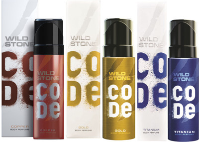 

Wild Stone Code Copper, Gold & Titanium Combo Perfume Body Spray - For Men(360 ml, Pack of 3)