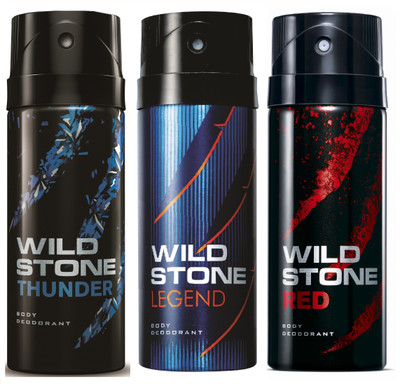 

Wild Stone Thunder, Legend & Red Deo Combo Deodorant Spray - For Men(450 ml, Pack of 3)