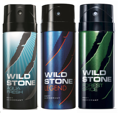 

Wild Stone Aqua Fresh, Legend & Forest Spice Deo Combo Deodorant Spray - For Men(450 ml, Pack of 3)