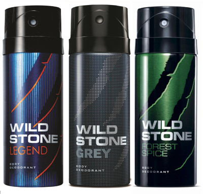 

Wild Stone Legend, Grey & Forest Spice Deo Combo Deodorant Spray - For Men(450 ml, Pack of 3)