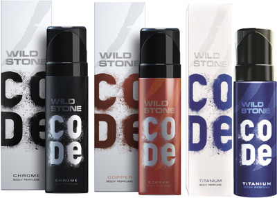 

Wild Stone Code Chrome, Copper & Titanium Combo Perfume Body Spray - For Men(360 ml, Pack of 3)