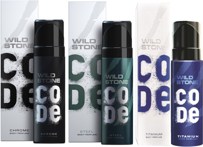 

Wild Stone Code Chrome, Steel & Titanium Combo Perfume Body Spray - For Men(360 ml, Pack of 3)