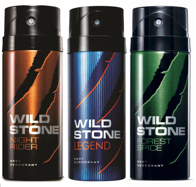 

Wild Stone Night Rider, Legend & Forest Spice Deo Combo Deodorant Spray - For Men(450 ml, Pack of 3)