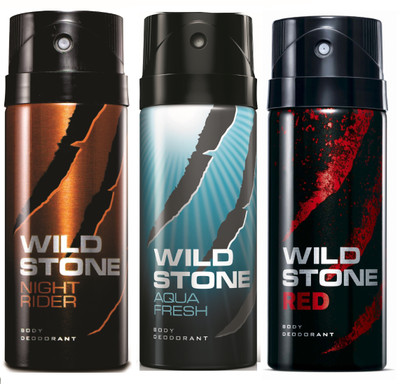 

Wild Stone Night Rider, Aqua Fresh & Red Deo Combo Deodorant Spray - For Men(450 ml, Pack of 3)