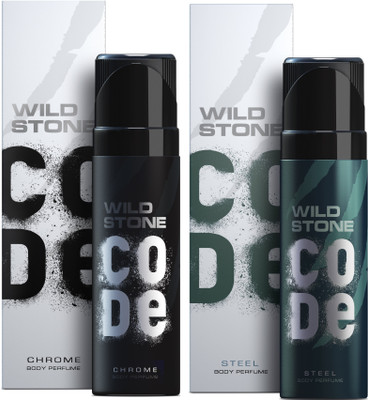 

Wild Stone Code Chrome & Steel Combo Perfume Body Spray - For Men(240 ml, Pack of 2)