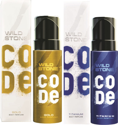 

Wild Stone Code Gold & Titanium Combo Perfume Body Spray - For Men(240 ml, Pack of 2)