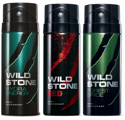 

Wild Stone Hydra Energy, Red & Forest Spice Deo Combo Deodorant Spray - For Men(450 ml, Pack of 3)