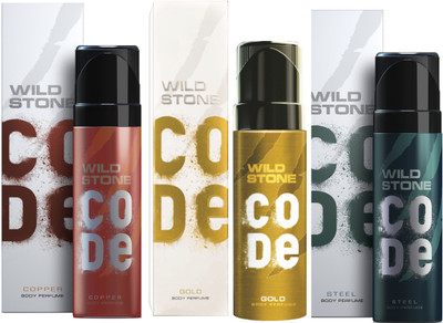 

Wild Stone Code Copper, Gold & Steel Combo Perfume Body Spray - For Men(360 ml, Pack of 3)