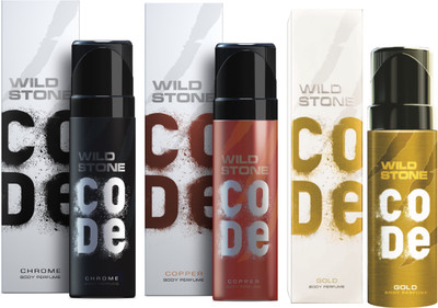 

Wild Stone Code Chrome, Copper & Gold Combo Perfume Body Spray - For Men(360 ml, Pack of 3)