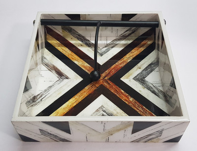 

Ammantare 1 Compartments MDF wood with Enamel Coating Napkin Holder, Napkin Stand(Multicolor)