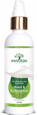 

INWOOD ORGANICS Skin Whitening and Brightening Hand & Body lotion | Instant Fairness | UV Protect | Paraben Free(100 ml)