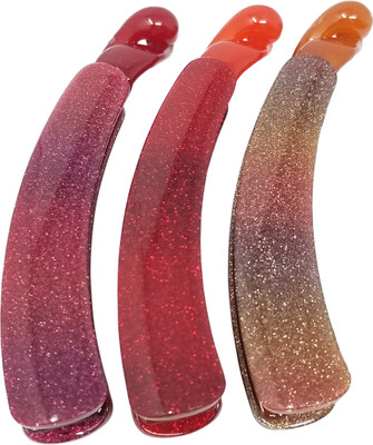 

Evolution Small Banana Clips Super Shiny Red Galaxy Shades Pack of 3 Banana Clip(Multicolor)