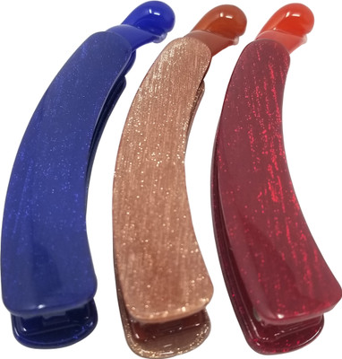 

Evolution Small Banana Clips Lining Super Shiny Autum Shades Pack of 3 Banana Clip(Multicolor)
