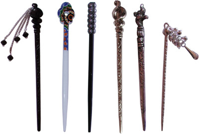

PRIYESH Combo of Multi Color Juda Sticks Bun Stick(Multicolor)