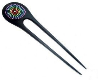 

CocoRoots Wooden Hair Stick with Dreamtime Design Bun Stick, Hair Pin(Black)