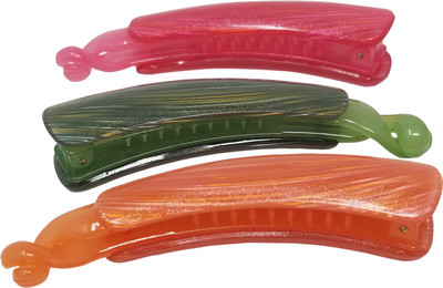 

Evolution Small Banana Clips Lining Shiny Spring Shades Pack of 3 Banana Clip(Multicolor)