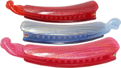 

Evolution Medium Banana Clips Lining Super Shiny Spring Shades Pack of 3 Banana Clip(Multicolor)