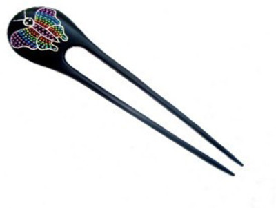 

CocoRoots Wooden Hair Stick with Butterfly Design Bun Stick(Black)
