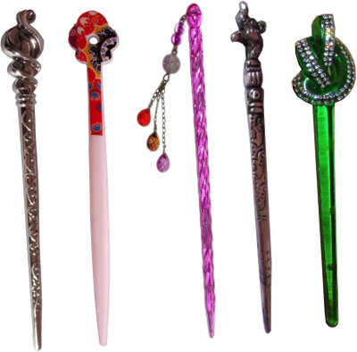 

KAHA Combo of Multi Color Juda Sticks Bun Stick(Multicolor)