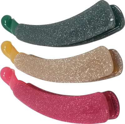 

Evolution Small Banana Clips Super Shiny Spring Galaxy Shades Pack of 3 Banana Clip(Multicolor)
