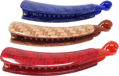 

Evolution Medium Banana Clips Blocks Print Shiny Autum Shades Pack of 3 Banana Clip(Multicolor)