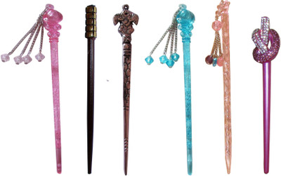 

MUJJHE Combo of Multi Color Juda Sticks Bun Stick(Multicolor)