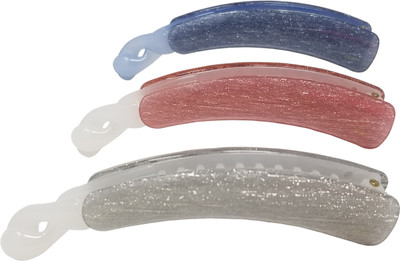 

Evolution Medium Banana Clips Lining Super Shiny Winter Shades Pack of 3 Banana Clip(Multicolor)