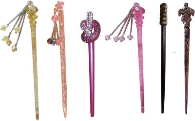 

ADDU Combo of Multi Color Juda Sticks Bun Stick(Multicolor)