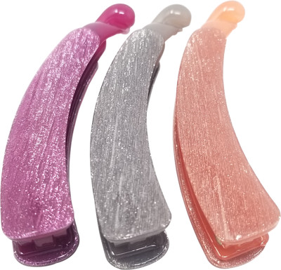 

Evolution Small Banana Clips Lining Super Shiny Spring Shades Pack of 3 Banana Clip(Multicolor)