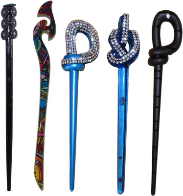 

GRAPE Combo of Multi Color Juda Sticks Bun Stick(Multicolor)