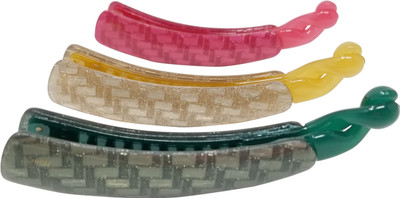 

Evolution Medium Banana Clips Blocks Print Shiny Spring Shades Pack of 3 Banana Clip(Multicolor)
