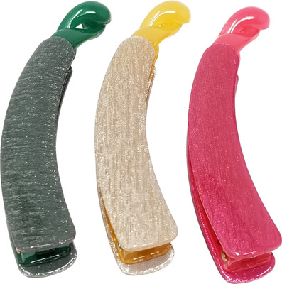 

Evolution Medium Banana Clips Lining Super Shiny Fall Shades Pack of 3 Banana Clip(Multicolor)