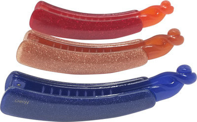 

Evolution Small Banana Clips Super Shiny Autum Galaxy Shades Pack of 3 Banana Clip(Multicolor)