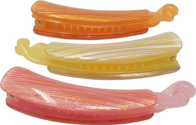 

Evolution Small Banana Clips Lining Shiny Winter Shades Pack of 3 Banana Clip(Multicolor)
