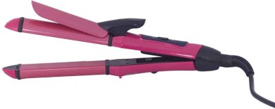 BHAVYA 2 In 1 Hair Beauty Set Curl & Straight 2 In 1 Hair Beauty Set-2009 Hair Straightener(pink)