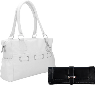 

Lady bar Shoulder Bag(White, Black), Black;white